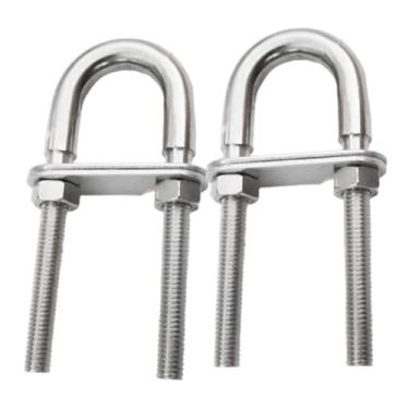 Imagem de 2Pcs Marine Boat Stern Bow Eye Tie Down com porcas sextavadas, arruela, parafusos U de aço inoxidável para iate