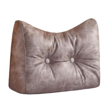 Imagem de Baoblaze Almofada de apoio para as costas, almofada de cintura, presente, confortável, respirável, sofá, suporte, lavável, capa removível, cama, suporte de, Café Cinza