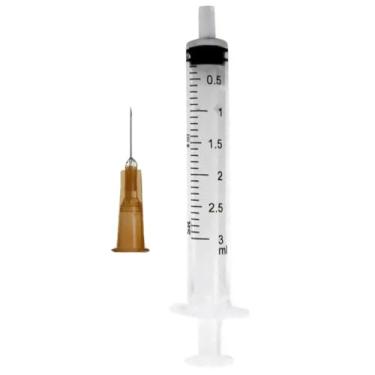 Imagem de Seringa 3ml luer slip + Agulha hipodérmica 13X0,45mm 200 unidades cada