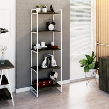 Imagem de Estante Kuadra 60X40X187cm C/05 Prateleiras Estrutura Branca - Compace