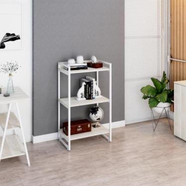 Imagem de Estante Kuadra 60X40X104cm C/03 Prateleiras Estrutura Branca - Compace