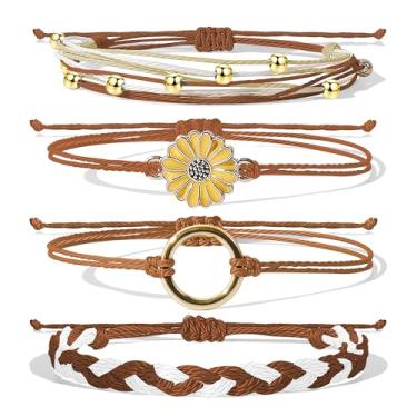 Imagem de choice of all Pulseiras para meninas adolescentes pulseiras boho fofas para mulheres pulseira de amizade de girassol pulseiras ajustáveis para meninas surfistas joias de praia, adjustable, Liga, Sem
