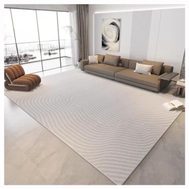 Imagem de SPXMQSS Tapetes de sala de estar, tapetes para quarto, antiderrapante, lavável, tapete que não cai, tapete interno de pelo baixo para quarto, sala de estar, cinza claro