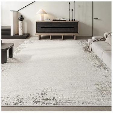 Imagem de SPXMQSS Tapetes grandes para sala de estar, resistente à sujeira e fácil de cuidar, tapete antiderrapante para sofá, mesa de café, para sala de estar, quarto, sala de jantar, escritório, cinza E 240 x