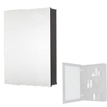 Imagem de SPXMQSS Armários de banheiro com espelho, armário de espelho de banheiro porta única armazenamento de banheiro armário de parede de banheiro com espelho pequeno espaço de apartamento liga de alumínio