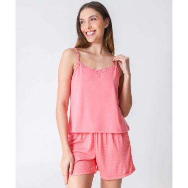 Imagem de Pijama Feminino Estampado Alças Finas Marisa-28009, Laranja, M