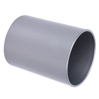 Imagem de Suporte de caneta de plástico redondo, soquete de lápis, organizador de mesa abs com almofada inferior de esponja para material de escritório, armazenamento de papelaria escolar (Prata)