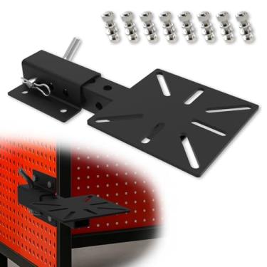 Imagem de Suporte de torno de engate, suporte de moedor de bancada resistente e placa de torno de engate de reboque para receptor de 5 cm, suporte de torno ajustável para montagem em guincho, torno de tubo