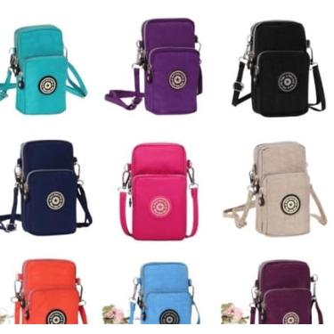 Imagem de Bolsa Transversal Pequena Feminina com Alça Ajustável, Mini Bolsa Carteira para Celular, Nylon Resistente à Água, Múltiplos Bolsos com Zíper