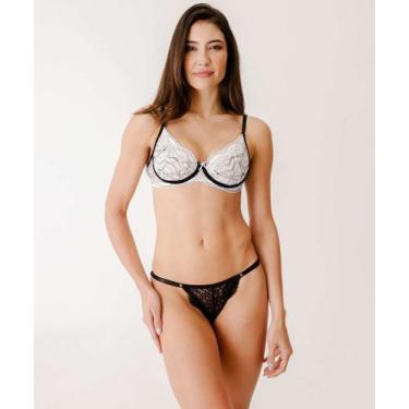 Imagem de Calcinha String Fio Dental Renda Marisa-75418, Preto, M