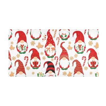 Imagem de Burbuja Tapete de corrida de Natal Gnomos de pelúcia antiderrapante tapete de borracha para corredor, quarto, sala de estar, decoração de entrada, lavável na máquina, 51 x 99 cm