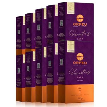 Imagem de Café Moído Premium Orfeu Japy Kit 10 Pacotes de 250g