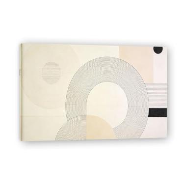 Imagem de Arte em tela minimalista azul silencioso: Serenidade tons neutros grande área em branco para decoração de espaço calmo Emoldurado 31,5 x 119,9 cm