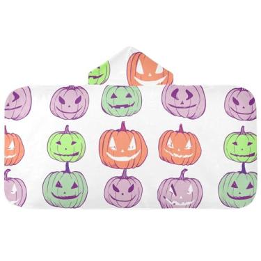 Imagem de Burbuja Toalha de banho com capuz de laço rosa para crianças, toalha de praia de pelúcia macia absorvente para chá de meninas e meninos 3-10 anos, 61 x 127 cm