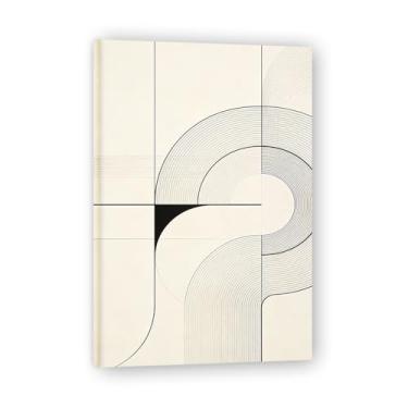 Imagem de Arte em tela minimalista Conversations In Blankness: Serenity Neutral Tones Grande área em branco para decoração de espaço calmo 19,78 x 75 cm Emoldurado