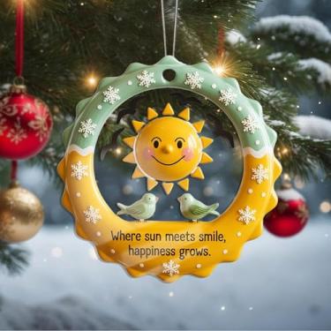 Imagem de Enfeites de Natal para pendurar em cristal solar, enfeites de árvore de Natal feitos à mão, decoração de carro e casa - presente de Natal, decoração de artesanato em acrílico, ideias de troca de