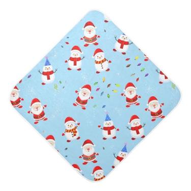 Imagem de Burbuja Toalha de banho de bebê boneco de neve - Toalha com capuz de musselina macia e absorvente para recém-nascidos e bebês, 76 x 76 cm