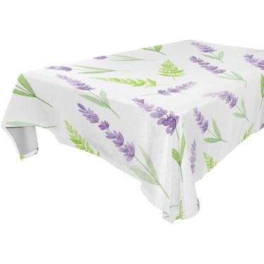 Imagem de Burbuja Toalha de mesa de lavanda, toalha de mesa quadrada anti-rugas grossa para decoração de jantar, cozinha, festa, 137 x 137 cm