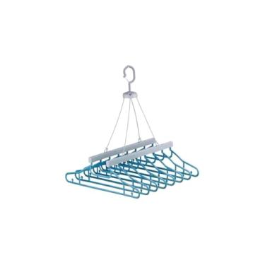 Imagem de Varal Premium com 8 Cabides, Plástico, Cores Sortidas, 47x35,5x13,5cm, Compacto, para Organização de Roupas