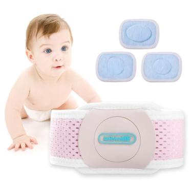 Imagem de Cinto de hérnia umbilical para bebês com pulseira de umbigo rosa - lef