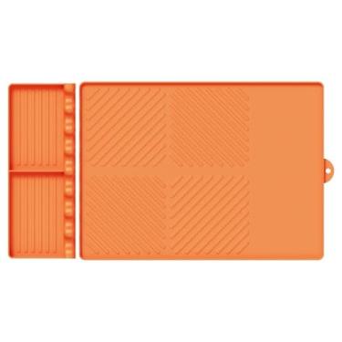 Imagem de Tapete de silicone para churrasco, grelha 2 em 1, tapete de gotejamento à prova d'água à prova de óleo, tapete de armazenamento à prova de poeira para prateleira lateral da grelha, 30 x 41,5/30 x 11,5