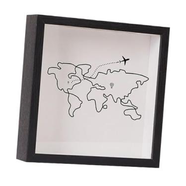 Imagem de IEUDNS Caixa organizadora de ingressos com moldura tipo caixa de sombra, com espaço para fotos e obras de arte, Preto 29x29cm