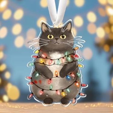 Imagem de Enfeites de Natal, enfeites de árvore, enfeites de pendurar para pequenas árvores, gato, urso, festa de feriado, ao ar livre, interior, decoração de casa
