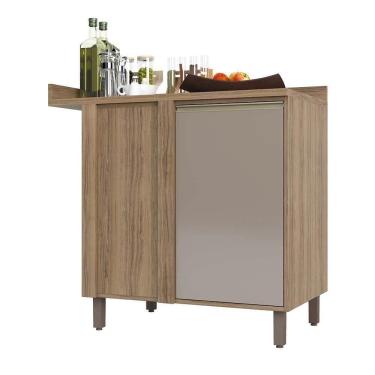 Imagem de Balcão Cozinha 95Cm Canto Reto 1 Porta Graff Mel Luciane Móveis