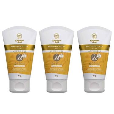Imagem de Australian Gold Antipoluição Kit Com 3 Protetores Faciais FPS 30, Kit