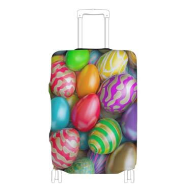 Imagem de Capas de mala coloridas para ovos de páscoa, capa protetora de bagagem, estampa animal, itens essenciais, P, serve para capa de 45 a 50 cm, Estampa colorida de ovos de Páscoa, S 18-20 in, Capa de mala