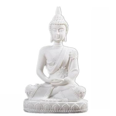 Imagem de FENNYYAR Estátua de Buda Escultura Budismo Fengshui, 11 cm 4,3 polegadas, Meditação Interior Sala Casa Artesanato Ornamento