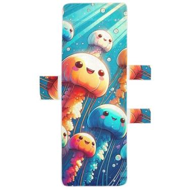 Imagem de Capas para espreguiçadeiras divertidas e coloridas de água-viva, toalha de cadeira, praia, lounge, piscina, poltrona, linda, espreguiçadeira de praia 203 x 76 cm