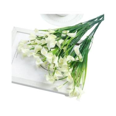Imagem de Buquê De Lírios Calla Artificiais De 33cm 1/3/5PCS Flores Falsas Para 