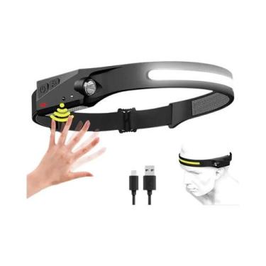 Imagem de Lanterna De Cabeça Recarregável USB Com 9 LEDs E Sensor De Movimento P