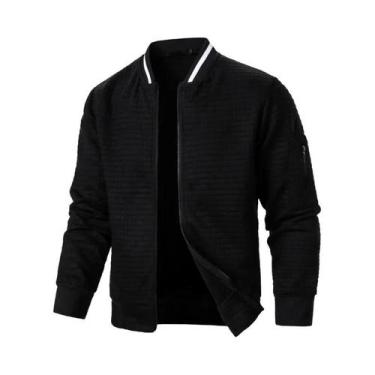 Imagem de Jaqueta Masculina De Outono Inverno Quente Com Zíper E Gola Alta Para 