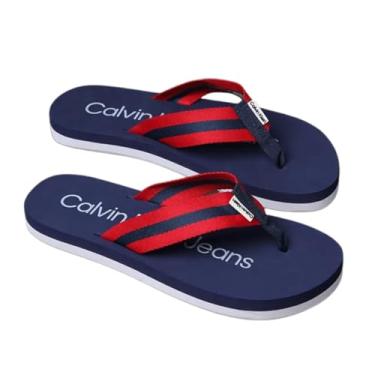 Imagem de Chinelo Feminino Calvin Klein Cadarço Stripe CF5PC43CH854 (BR, Adulto, Numérico, 36)