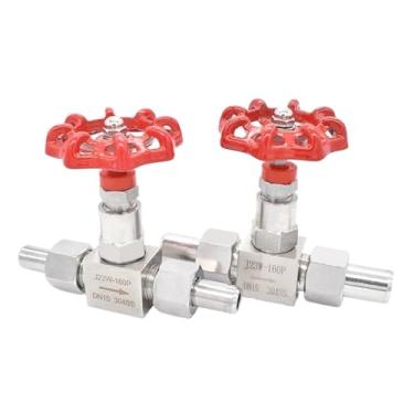 Imagem de PXNQMTJM 1 peça J23W-160P válvula de agulha de aço inoxidável 304 válvula globo soldada (tamanho: 1/20.3 cm)