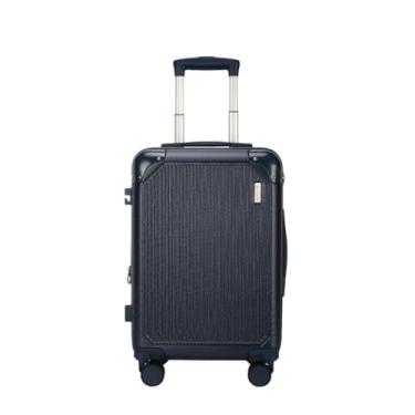 Imagem de Mala de Bordo 10kg Pequena ABS 20 Pol com Cadeado Rodas Duplas 360° Bagagem de Mão (Azul)