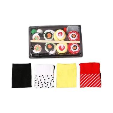 Imagem de Conjunto De Meias Longas De Algodão Puro Com Tema De Sushi Japonês, Sa