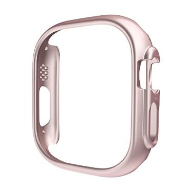 Imagem de KAPPDE Capa de PC oca para Apple Watch Ultra 49mm amortecedor rígido Iwatch Ultra protetor de tela capa protetora para Iwatch 8 Pro 49mm (Cor: ouro rosa, Tamanho: Ultra 49MM)