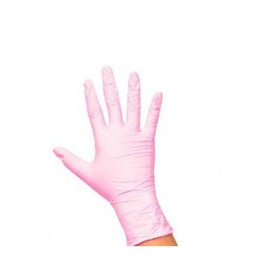 Imagem de Luva Descartável Nitrílica Rosa Sem Pó C/100 - TALGE, M