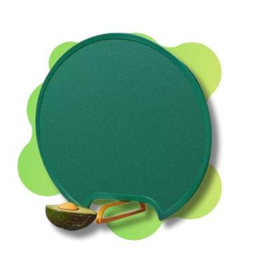 Imagem de Tábua de Corte Retangular em Polietileno, Verde, 34x28x2 cm, Antiderrapante, para Carnes, Legumes e Frutas, Não Poroso, com Suporte