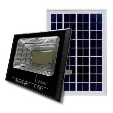 Imagem de 2X Lampada De Led Solar 200W Holofote Refletor Fotocélula