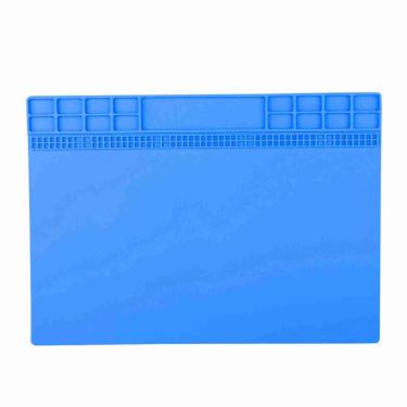 Imagem de AMONIDA Esteira Resistente Ao Calor da Plataforma da Manutenção de 350mm * 250mm para o Computador do Telefone, Almofada Canelada Macia Isolação do Silicone Durável para o Uso a Longo Prazo (Azul