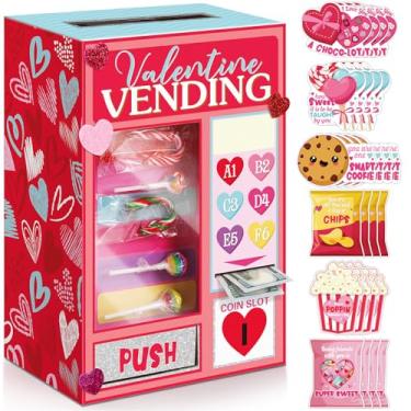 Imagem de Funrous Kit de caixa de dia dos namorados, caixa de correio para o dia dos namorados, caixa de cartão com 24 cartões comemorativos e adesivos para presente de dia dos namorados, troca de atividades