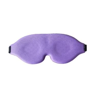 Imagem de Máscara de dormir de seda de espuma de memória 3D remendos macios conforto design tridimensional máscara de dormir facial máscara de dormir 、mulheres homens (roxo)