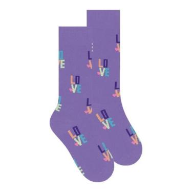 Imagem de Meia Selene Street Cano Longo Feminina - Roxo 34-39, Roxo, 34-39