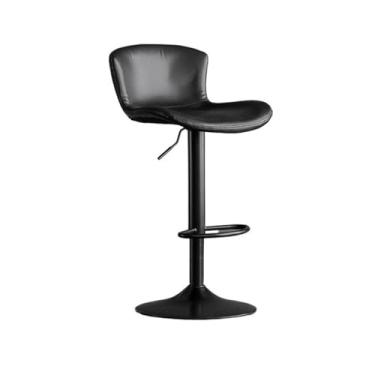 Imagem de Balcão de cozinha (60-80 cm) moderno banco de bar simples moderno para uso doméstico banco alto leve encosto de ferro giratório cadeiras de bar (laranja)