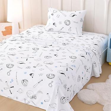 Imagem de Swiftify Jogo de lençol de solteiro infantil para meninos e meninas, jogo de cama de 3 peças para crianças, roupa de cama de microfibra macia escovada, bolso profundo, resistente a rugas e