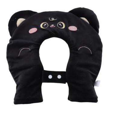 Imagem de TARSHYRY Garrafa de água Quente Em Forma de U, Envoltório Fofo No Pescoço Com Design de Gato Preto para Rigidez Nos Ombros, Viagens de Avião e Dormir Lateral